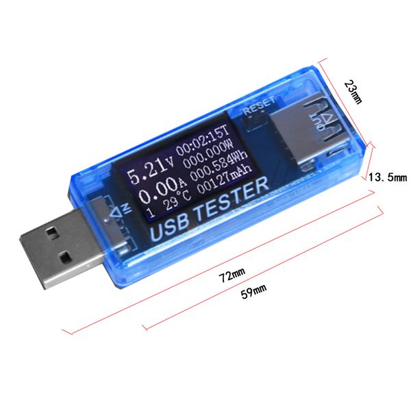 USB-Ladegerät, Arzt, Spannung, Strom, Voltmeter, Amperemeter, Arbeitszeit, Leistung, Batteriekapazität, USB-Tester, Messwerkzeuge