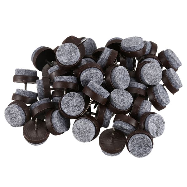 

stickers & decals 50pcs c leg floor felt pad skid glide diy nail protectors 20mm dia brown, Black