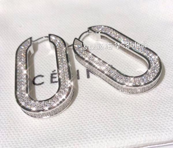 

роскошная качественная серьга обруча с бриллиантами 632pcs для женщин свадьба серьги падения фирменное наименование ювелирные изделия ps6718, Golden