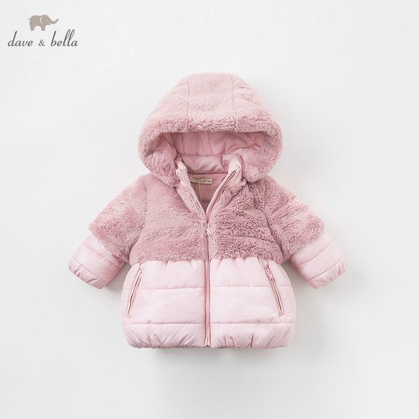 

dba7949 dave bella winter baby girls pink hooded coat infant padded jacket children coat kids padded outerwear, Blue;gray