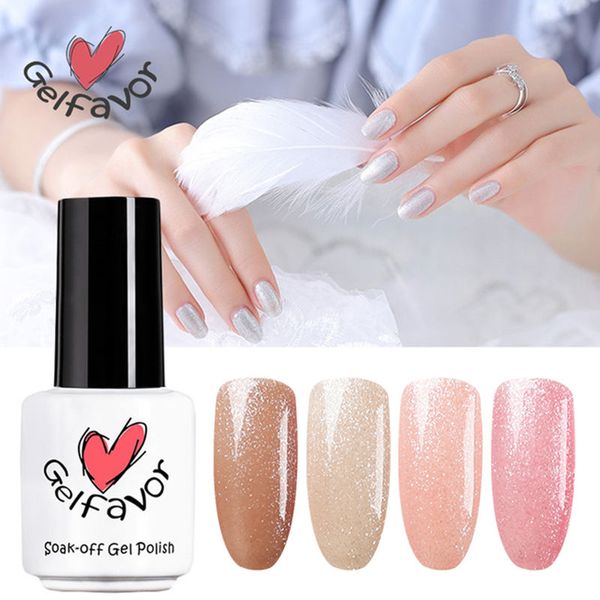 

gelfavor gel 1s nail polish 7ml long-lasting bling sliver diamond nail varnishes uv soak-off gel lacquer need base coat