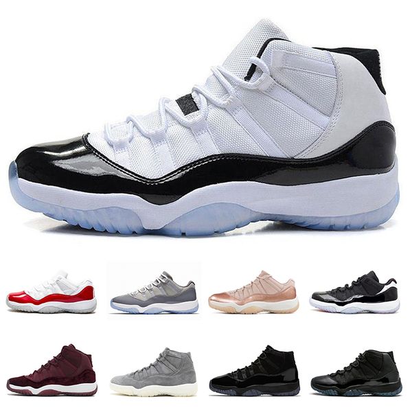 

11 11s Men Basketball Shoes 2019 New Concord Platinum Tint Designer Sneakers XI Chicago Bred Space Jam Women Sports Shoes Size 13