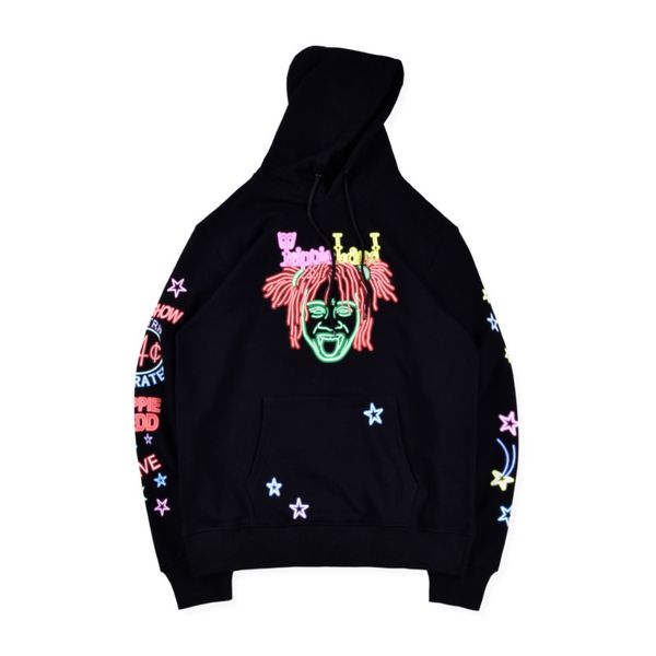 

mens designer hoodies trippie redd band hooded sweatshirt merch trippieland hip hop singer fashion brand high street pullover s-xl, Black