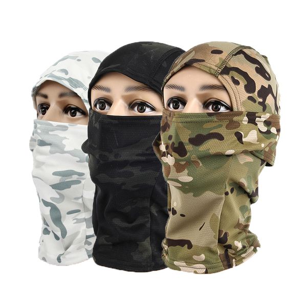 

multicam cp camouflage balaclava full face mask wargame cycling hunting army bike helmet liner tactical cap, Black