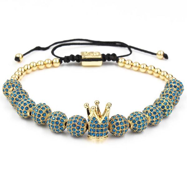 

faitheasy exaggeration 12 bit blue drill hand string an crown weave bracelet ornaments, Golden;silver