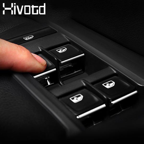 Hivotd For Kodiaq 2017 2018 2019 Car Window Lift Switch Button Sequin Trim Sticker Cover Auto Interior Accessories Styling Cool Accessories For Car