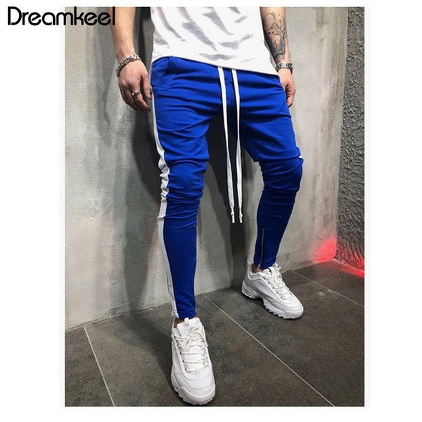 

2019 autumn pants men pencil pants men casual fashion cotton patchwork trousers mens zipper trend 2018 hip hop trousers y, Black