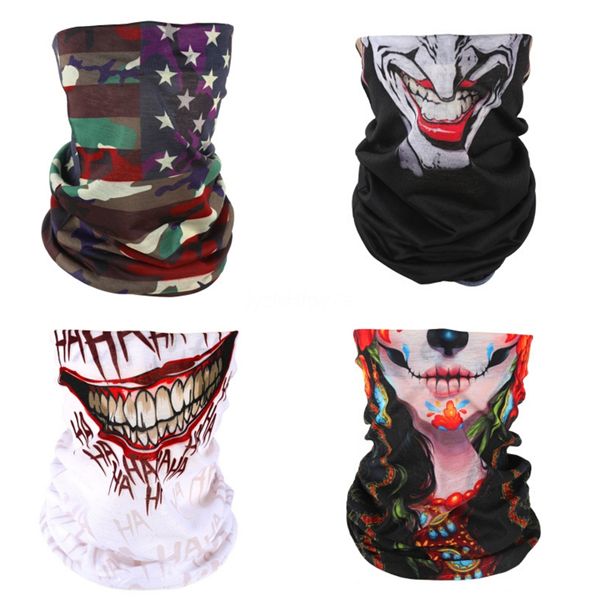 

azrmx 3d printing magic headwear multi-function half face mask outdoor er skull scarf anti-uv cycling bandana neck sports skull scarf 202#39, Blue;black