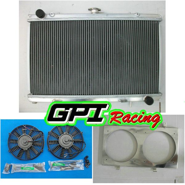 

aluminum radiator for silvia s13 sr20det 89-94 mt 90 91 +shroud + fans