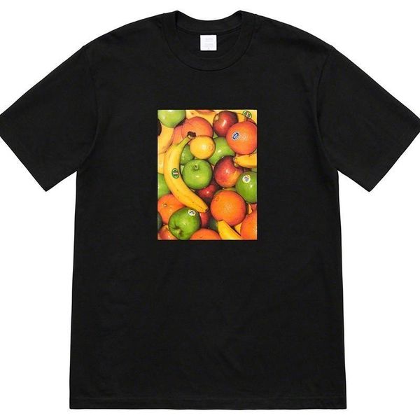 

новый фруктовый тройник небольшой логотип печати с коротким рукавом мода хлопок мужчины женщины пара сша размер футболки hfsstx148, White;black