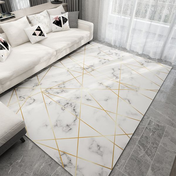 

nordic style geometric marble pattern carpet living room rug sofa coffee table mat bedroom yoga pad rectangular bedside blanket