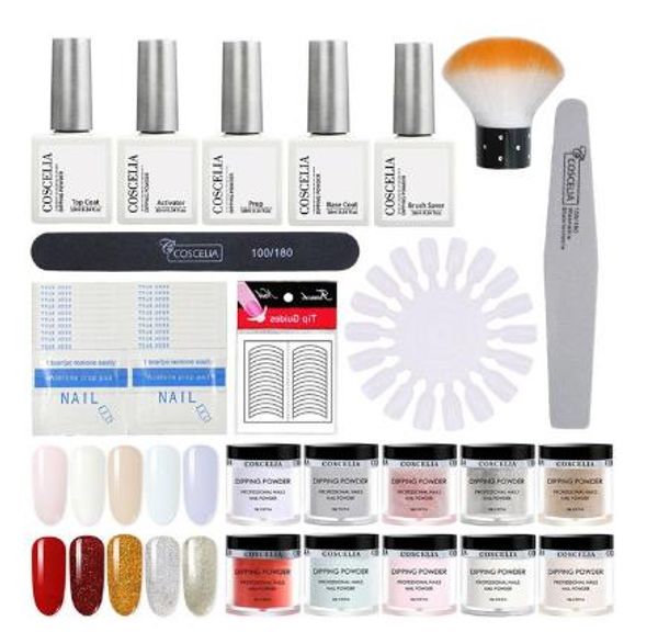 

dipping nail powders natural color holographic glitter cure nail art decorations base coat gradient french nail, Silver;gold