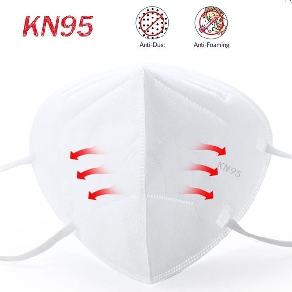 

5 слоев KN95 маска для лица Антигриппозная сертификация CE N95 маска для рта такая же защитная пылезащитная маска защитная крышка для лица Маски DHL