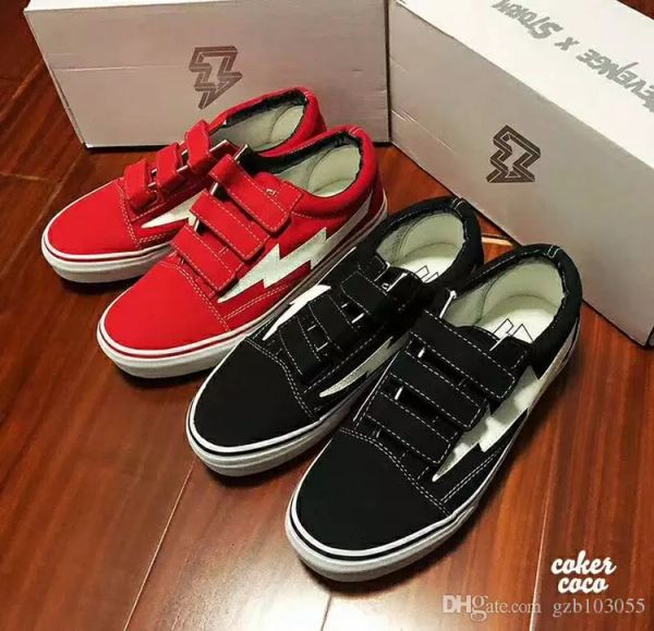 

Revenge x torm 2018 new cla ic black and red magic buckle vulcanized board hoe come with box and bag 36 44 hipping