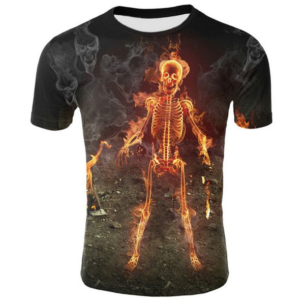 

dressing2020 2020 новый 3d футболка женщина мужчины череп футболка печати летние топы повседневные тройники с коротким рукавом уличная хэлло, White;black