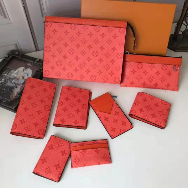 

designer new leather multi color wallet designer long and short wallet clip women's classic zip pocket delivery, Black