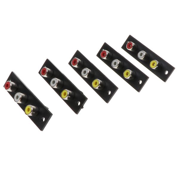 

5 pieces female to female 3-rca adapter extension av audio