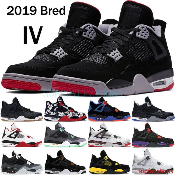 

2019 bred 4 4s basketball shoes men mens laser black gum thunder royalty tattoo lava rapotors designer sneakers iv pure money trainers