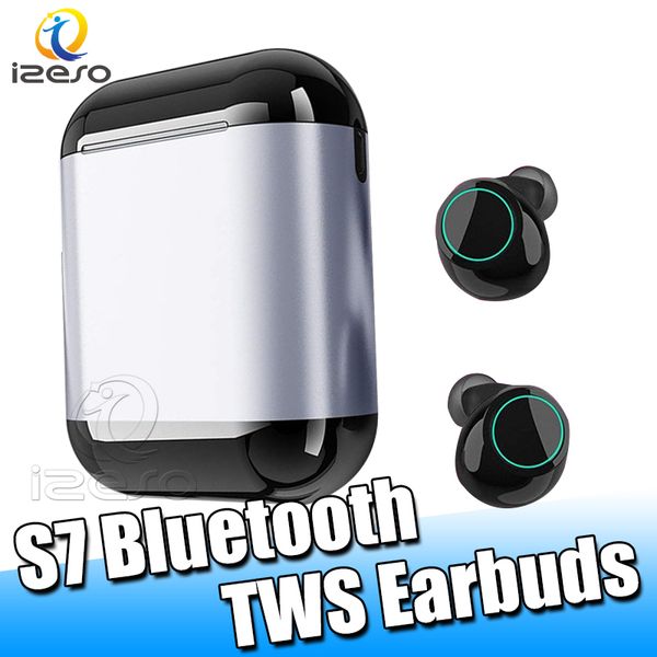 

s7 mini bluetooth 5.0 headphone waterproof sports true wireless stereo headsets for iphone 11 samsung s20 earphones with charging bin izeso