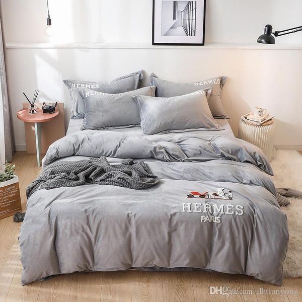 

simple bed cover sets new horse towel embroidery duvet cover fashion logos men and women bedding cover sets