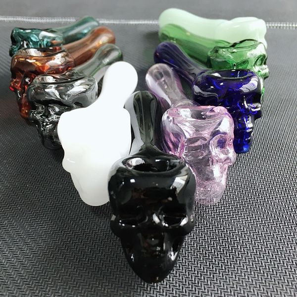 Molto popolare Bruciatore di olio di vetro Tubo Ash Catcher GlassOil Rig Water Pipee Hand Pipee Skull Dab Rig Bong WaterPipes