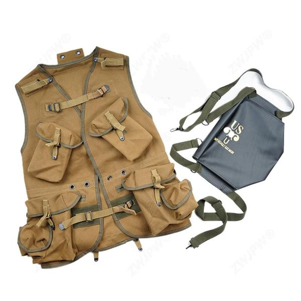 

wwii us army basic d-day assault troop package khaki equipment set soldier collection war reenactments, Black;red