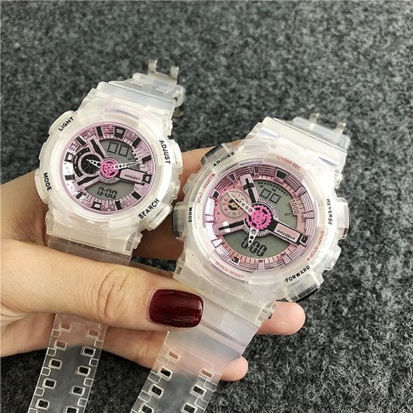 

королевский дуб роскошный повседневные спортивные детские кварцевые часы водонепроницаемые и противоударные часы светодиодный дисплей беспла, Slivery;brown