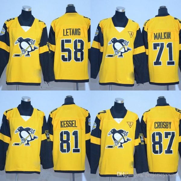 

Youth Hockey Jerseys Stadium Series Pittsburg 58 Kris Letang 71 Evgeni Malkin 81 Phil Kessel 87 Sidney Crosby Stitched Embroidery Jerseys