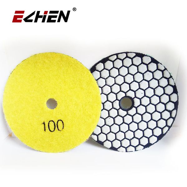 

echen tool 7pcs 4"/100mm diamond dry polishing pad for granite marble concrete grit #100 flexible sanding disc stone polisher