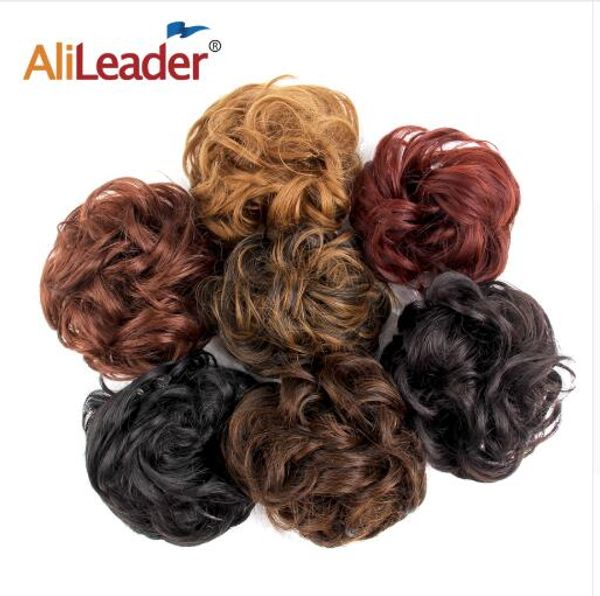 Blonde Curly Fake Hair Bun Ponytail Extensions Short Hair Chignon