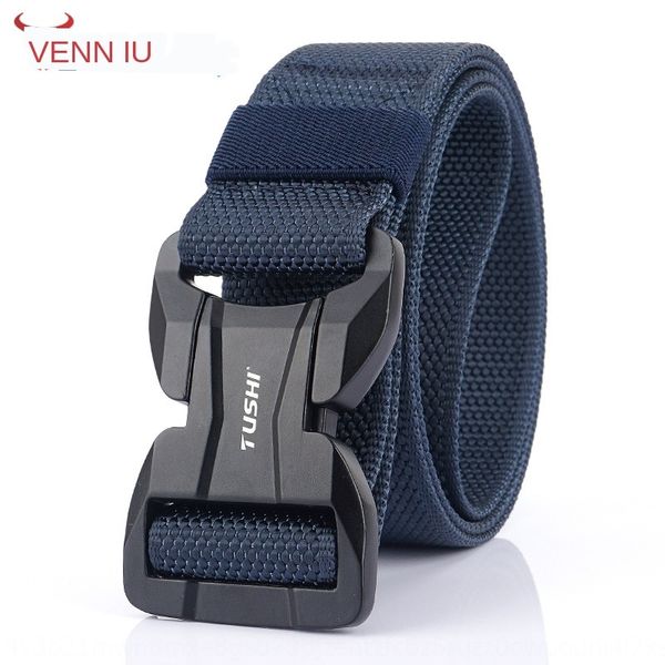 

enniu enniu with pot metal with tank metal magnetic buckle quick release leisure lock edge bead pattern nylon belt can, Black;brown