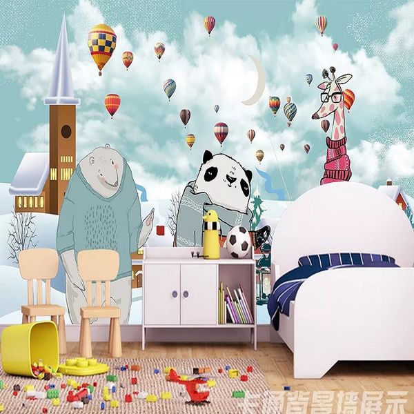 

custom large mural 3d wallpaper cartoon minimalistic animal bear child bedroom mural tv back wall decor deep 5d embossed