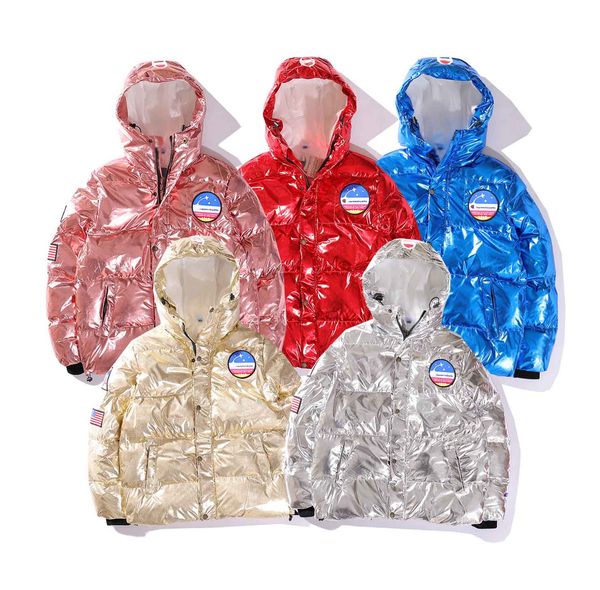 

champion man thick metal color brand down jacket trend tide new cotton jacket winter windproof must-have motorcycle coat flight suit, Black