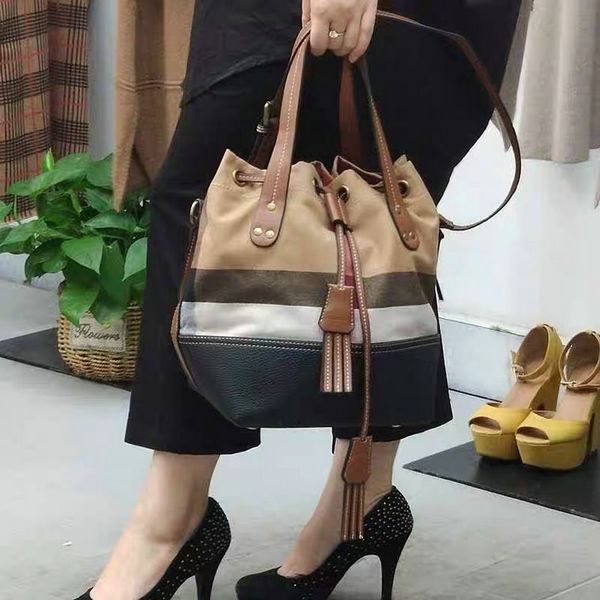 

classic 2pcs luxury¬Burberry¬tassel totes handbags wallet purse women hand bag shoulder bags bucket bag