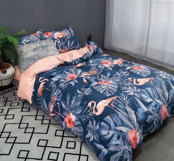 2018 Summer Cotton Flamingo Bedding Sets King Single 2 Duvet Cover