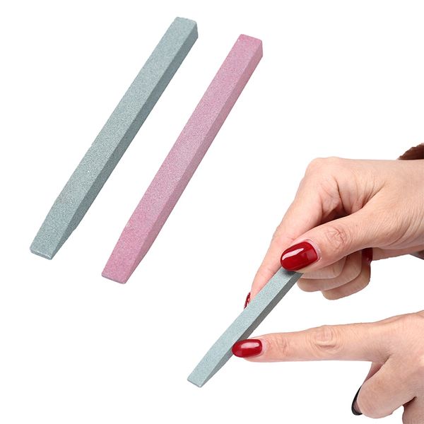

2 pcs nail art grinding stone bar file manicure care scrub dead skin carving exfoliate quartz rod cuticle remove stick pusher