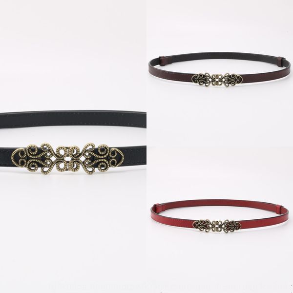 

hollow art women's thin belt adjustable women's thin belt decoration all-match dress dress waist seal, Black;brown
