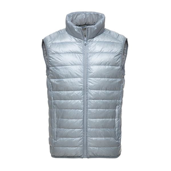 

new arrival brand men sleeveless jacket coat winter solid down vest male slim vest mens nig size warm waistcoat black grey blue, Black;white