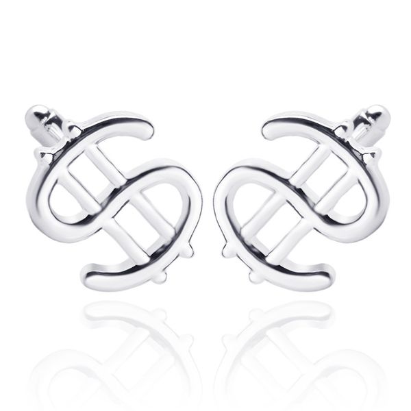 

fashion new rich currency dollar sign temperament men's shirt t-shirt cufflinks wedding jewelry gift selection direct sales, Silver;golden