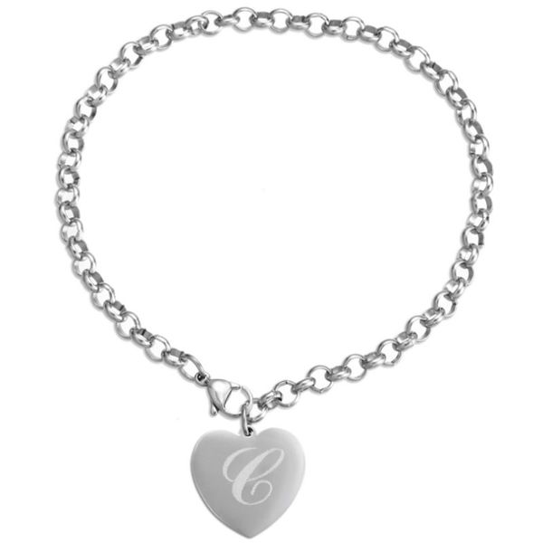 

исходное сердце браслет серебро гравировки на заказе крошка письмо имя браслет женщина повседневной персонализированные ювелирные изделия па, Golden;silver