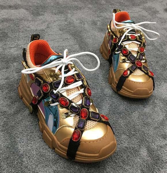 

flashtrek designer sneaker with removable crystals mens luxury designer shoes casual fashion luxury designer womens shoe sneakers d09, Black