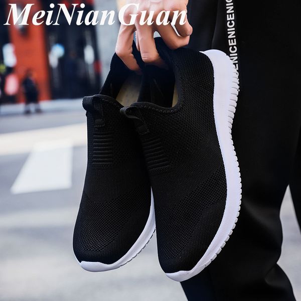 

spring autumn men's sneakers large sizes casual shoes male flying weaving sock shoes couple men lightweight mens k6, Black