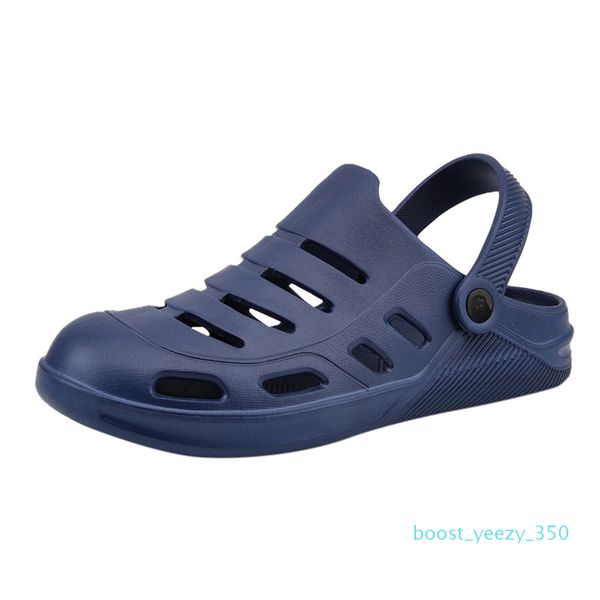 

soft big size sandals comfortable outdoor men flats slippers breathable walking beach sports sandals hole shoes b35, Black