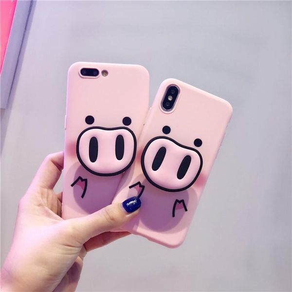 

cute cartoon pig phone case for iphone x xs max xr case for iphone 6 6s 7 8 plus cover fashion funny nose tpu soft cases capa