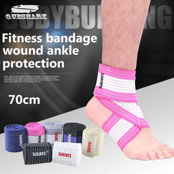 

1 pcs 70cm elastic comprssion knitting ankle support running weightlifting ankle brace protection sports guard, Blue;black