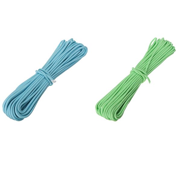 

2 pcs 550lb paracord parachute cord nylon luminous glow in the dark 9 core strand, blue & green