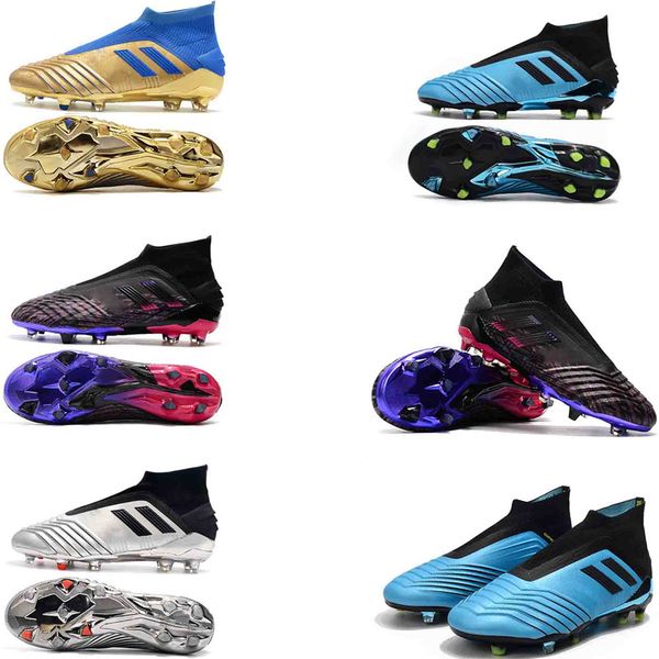 

100% original predator 19+ messi slip-up soccer cleats predator 18+ fg soccer shoes pogba outdoor football boots