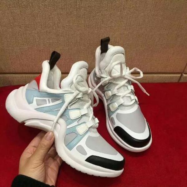 

new luxury women's archlight sneaker men genuine leather trainers outsole casual shoes runner shoes colors (with dust bags shoes) c14 0, Black