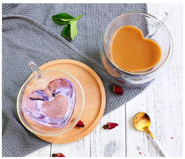 

heat resistant double wall glass coffee/tea cups and mugs travel double coffee mugs with the handle mugs drinking sglasses