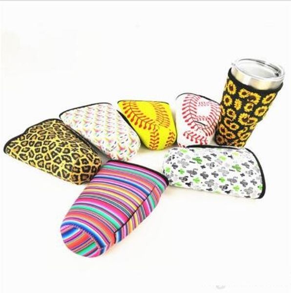 

fashion leopard print rainbow cactus water bottle cover neoprene insulated sleeve bag case pouch for 30oz tumbler cup